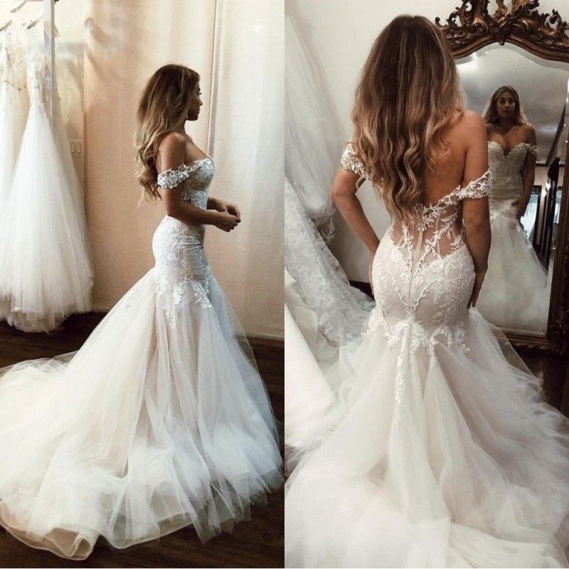 Lace Back Mermaid Wedding Dress Best ...