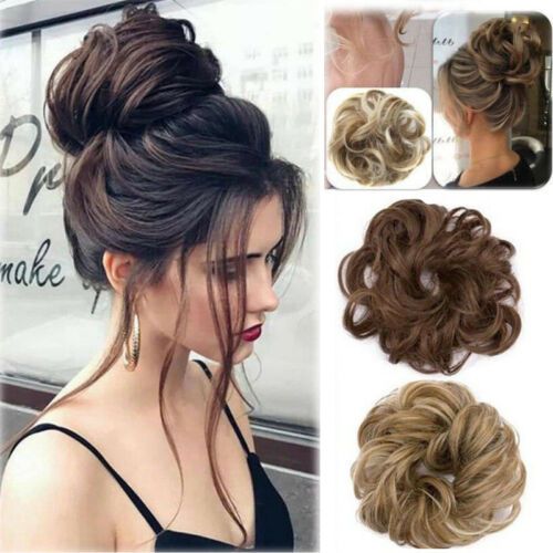 Curly Messy Bun Hair Piece Scrunchie Updo Cover Hair Extensions
