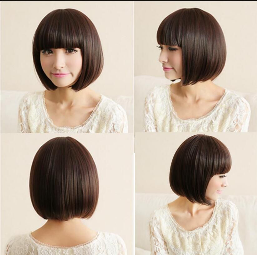 Wig Fashion Bob Style Short Wig Women Cosplay Full Straight Hair