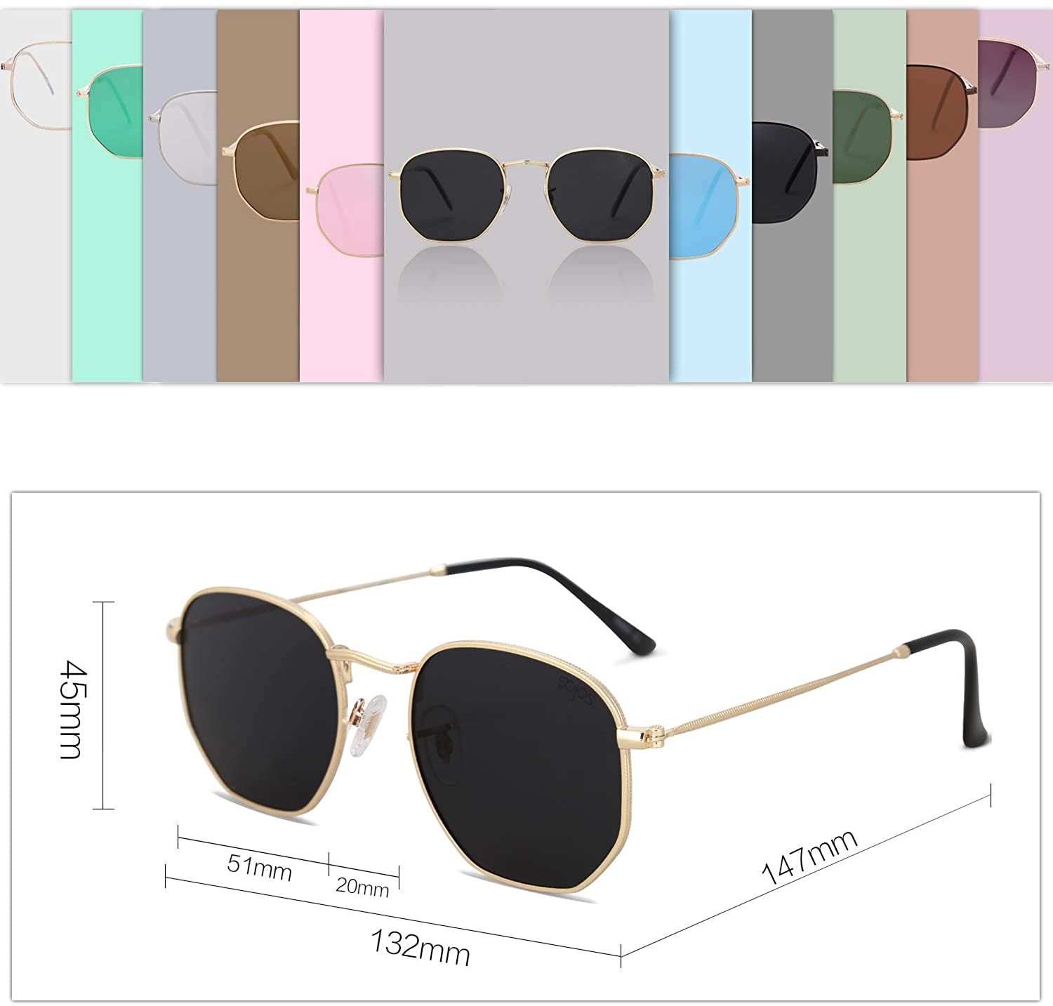 Acquistare SOJOS Piazzetta Occhiali Da Sole Polarizzati Gli Uomini E Le  Donne SJ1072 Obiettivo Rispecchiato Poligono Economico | Consegna Veloce E  Qualità | It.Dhgate