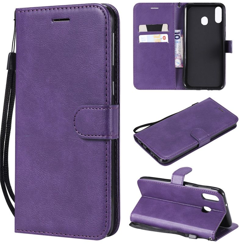 marrón Digital asesinato Para Samsung Galaxy A20 / A30 / A50 Casos de teléfono celular Flip Cover  Wallet Stand Pure Color