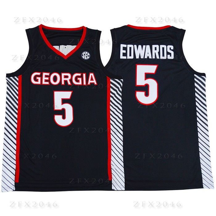 NCAA Mens 5 Anthony Edwards Jersey Bulldogs Basketball Jerseys