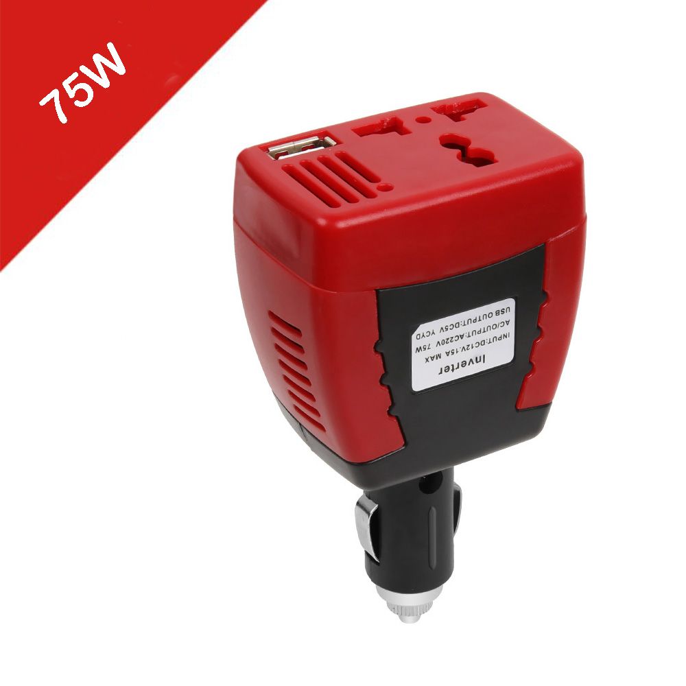 Coche inversor de energía del USB 2.1A 75W DC 12V AC al adaptador de