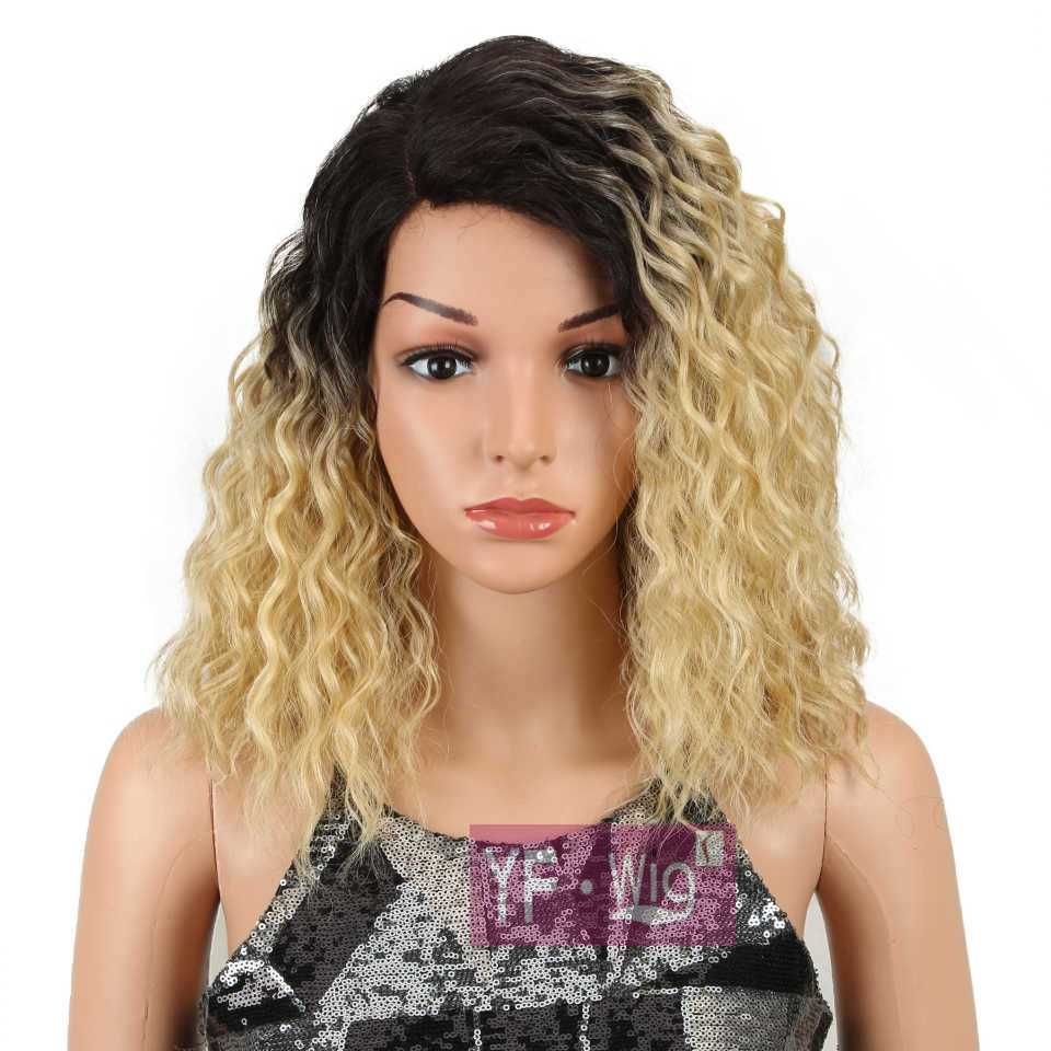 Blonde Ombre Pink Synthetic Wig Kinky Curly Wigs For Black Women