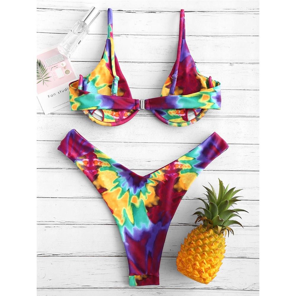 underwire high leg bikini set