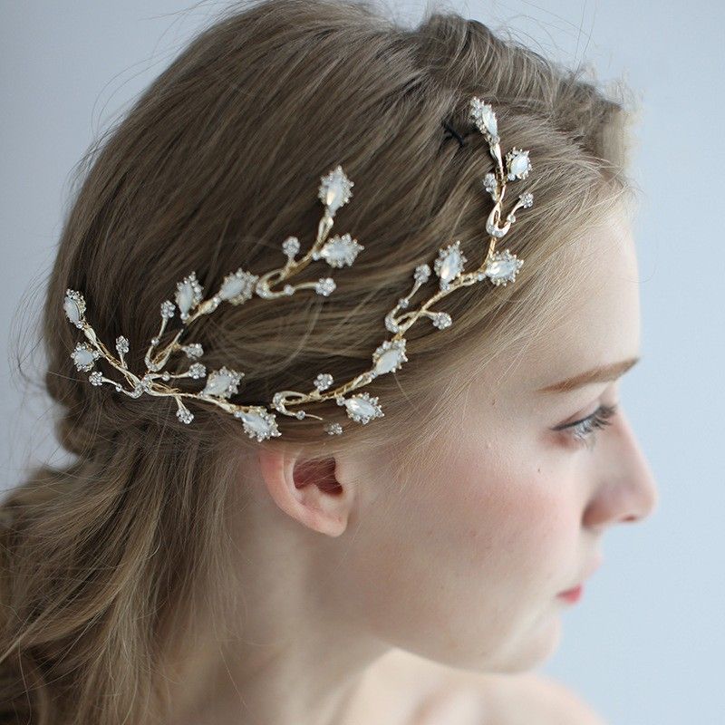 gold bridal hair piece
