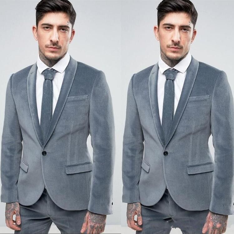 grey suede suit