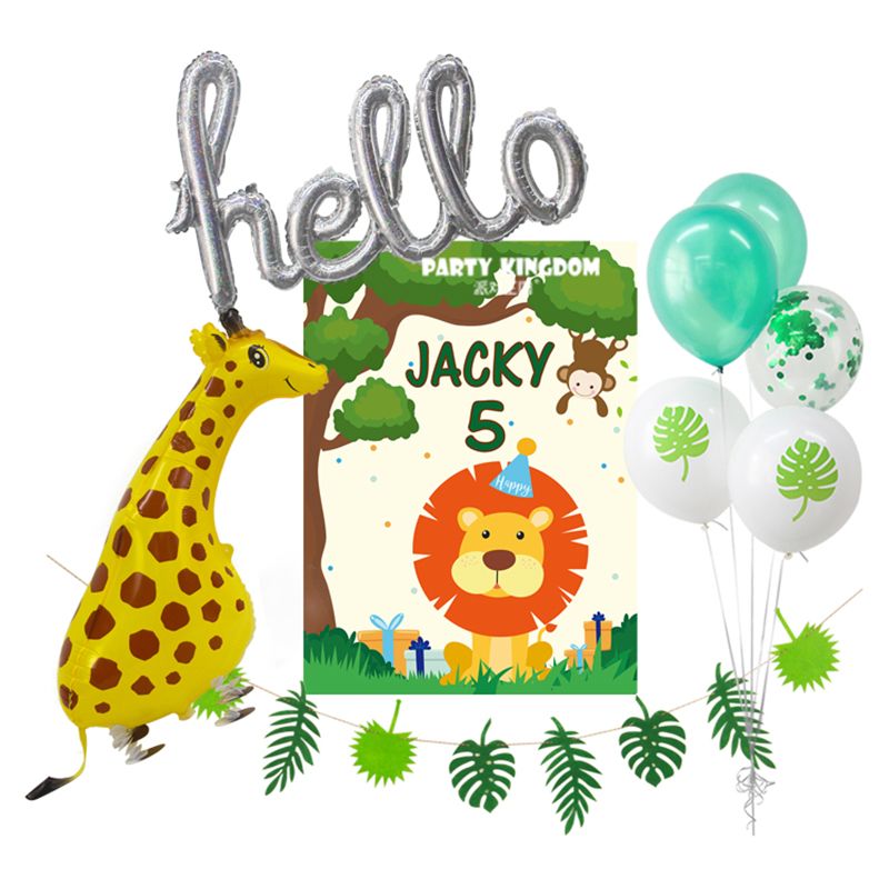 Thème Safari Enfant Décoration Anniversaire 1 An Thème Jungle - Kit Avec Ballons Animaux Et Guirlande 'Wild One' | Pour Fille Et Garçon Kit Fête Enfant