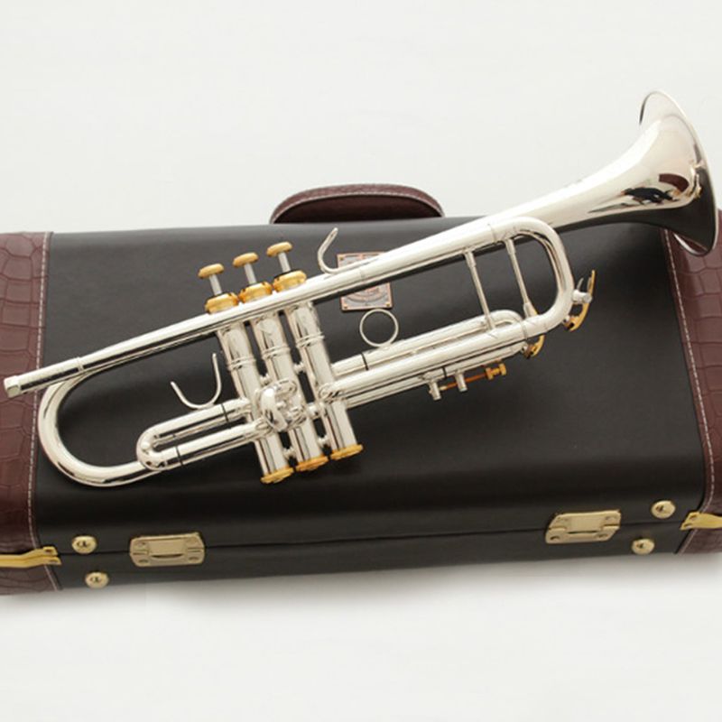 2021 Bach Bb Trumpet LT197S 100 Silver Plated Gold Keys Music