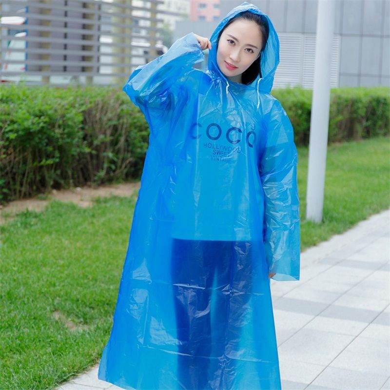 Bright Colors Hooded Raincoats Plastic 