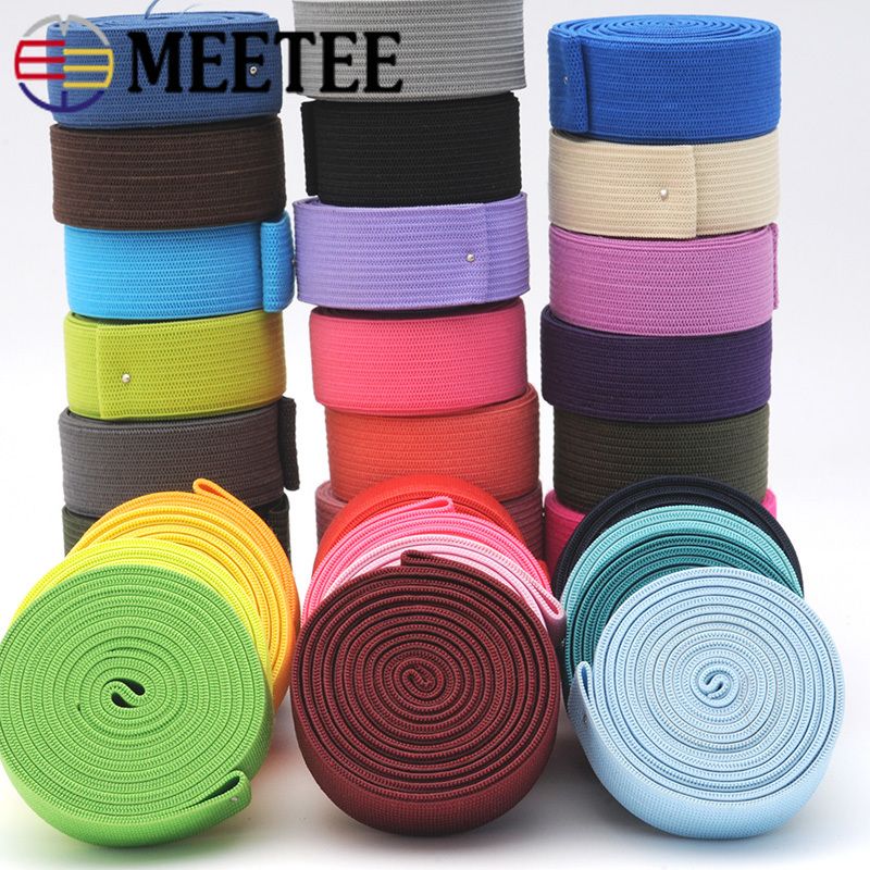 2019 Meetee Nylon Sewing Elastic Band Soft Skin Crocheted Rubber