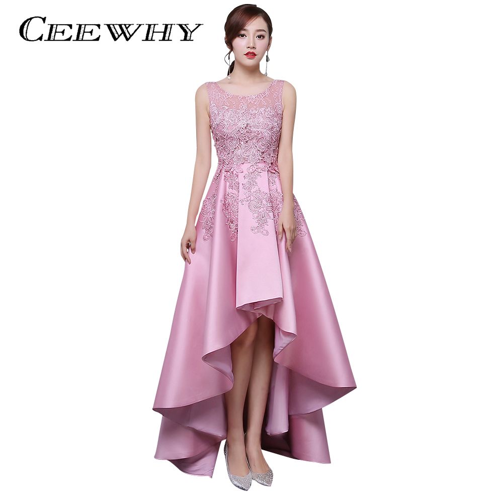 Großhandel Ceewhy Candy Farbe Asymmetrische Abendkleid Kurze Vordere Lange Hintere Spitze Satin Kleid Elegante Formale Party Kleid Abendkleider Großhandel Ceewhy Candy Farbe Asymmetrische Abendkleid Kurze Vordere Lange Hintere Spitze Satin Kleid Elegante Formale Party Kleid Abendkleider