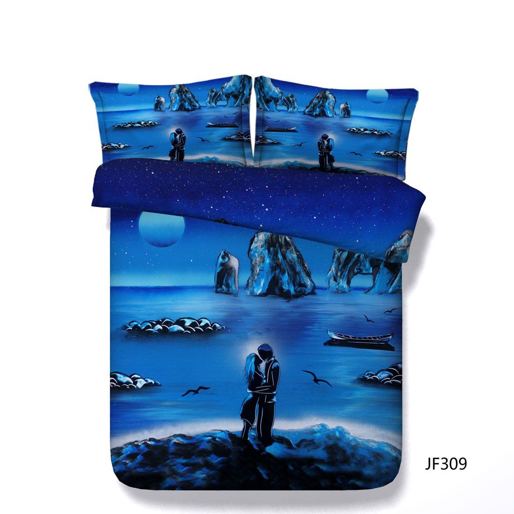 Galaxy Bedding For Girls Ocean Duvet Cover Set Romantic Beach