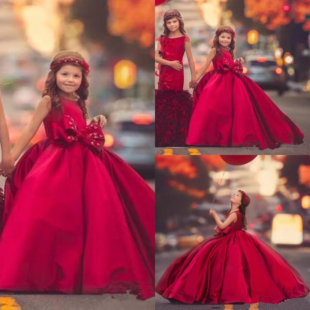 robe de princesse rouge fille
