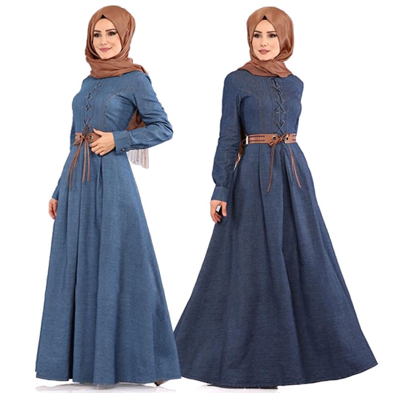 2020 Indonesia Fashion Denim Dress Women Bangladesh Arabic Blue Dress Hijab Evening Dresses Muslim Sale Islamic Clothing From Nobackie 33 49 Dhgate Com