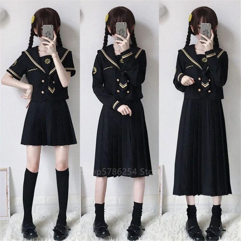 Incompatible Garganta Elucidación Muñeca gótica Negro marinero uniforme escolar japonés camisa de la falda de  Bad Girl Traje color