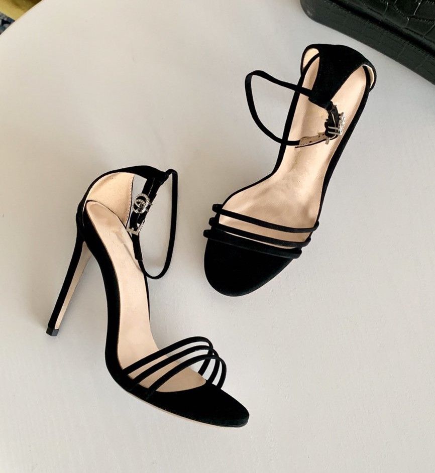 Front Buckle Pointed Toe Ladies Fashion Shoes UK Size