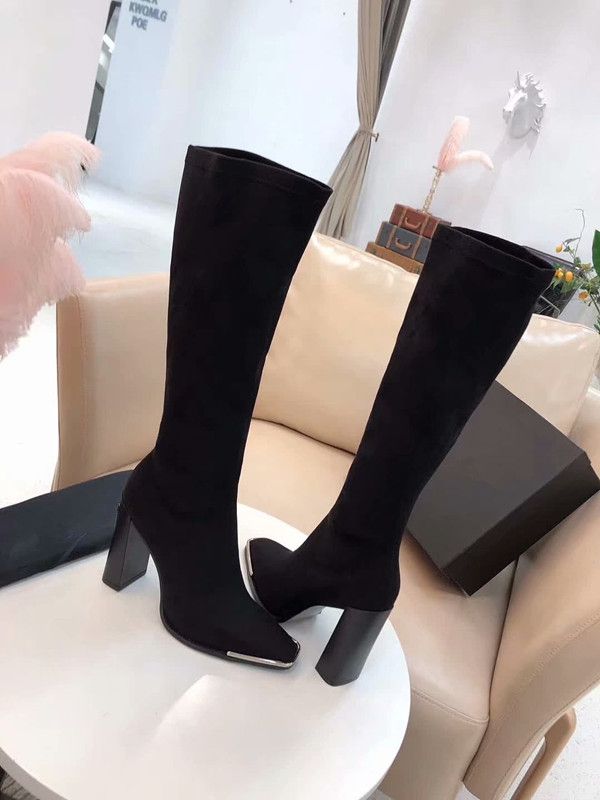 Hot Sale Nieuwe Suède Hoge Hak Over Knie Laarzen Skinny Peen Square Head Dames  Laarzen Zwarte Dikke Hak Hoge Laarzen Uit China Laarzen Verkoper Lvdou12  |DHgate