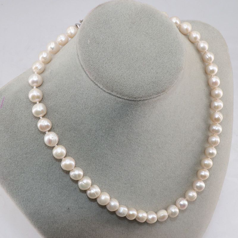 Joyería Collares Gargantillas Collar natural de perlas blancas de agua dulce 