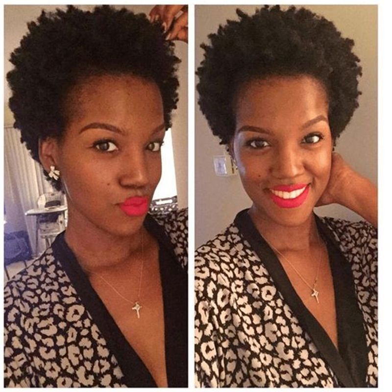 Short Afro Wigs For Black Women Kinky Curly Wig Jet Black African