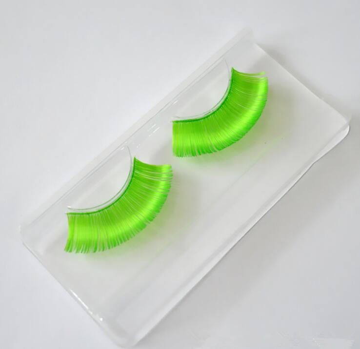 green eyelashes