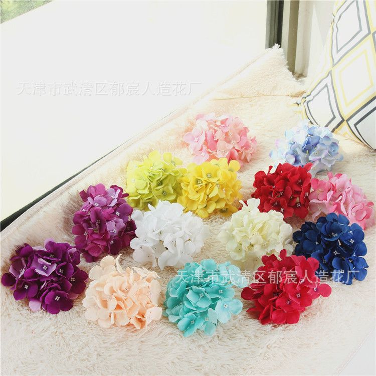 2019 Blooming Silk Hydrangea Flower Heads For Diy Bouquets Wedding