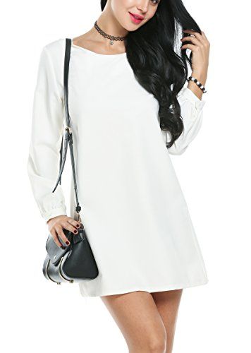 plain white shift dress