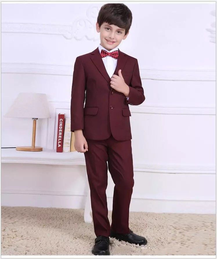 Acheter Custom Made Burgundy Hommes Costumes Avec Pantalon Tuxedos
