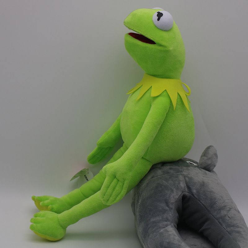 green stuffed frog