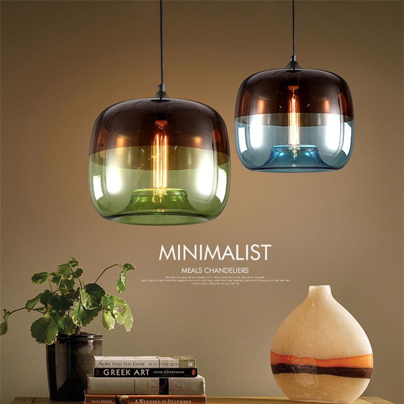 Modern Nordic Art Deco Colorful Hanging Glass Pendant Lamp Lights