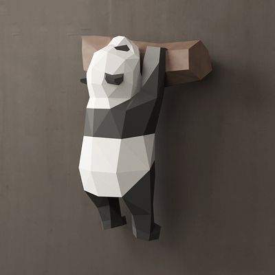 Compre 3d Geometrica Panda Adornos Decoracion De La Pared Creativo