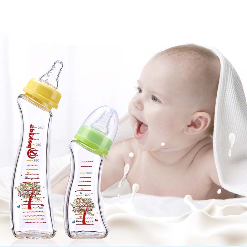 Acheter Pas Cher 150ml Anti Chute Haute Boron Silicium Verre Biberon Biberon Arc Bouteille Lait Maternel Realsense Mamelon Noir Et Outil Dalimentation Pour Bebe Contient Une Echelle Du 9 97 Fr Dhgate