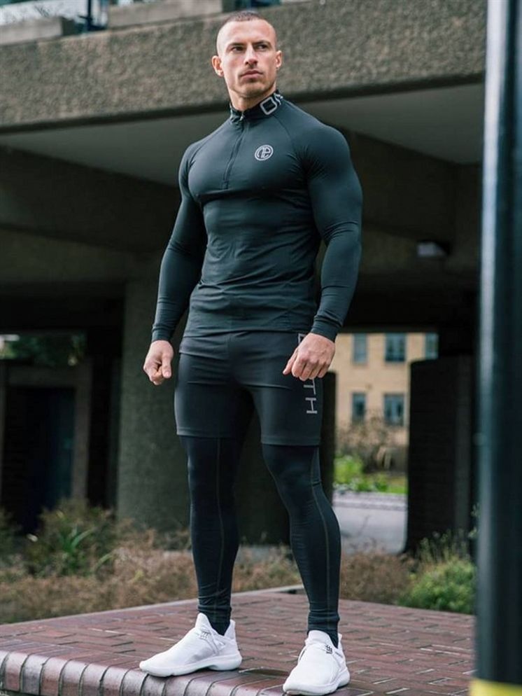 mens gym tights with shorts