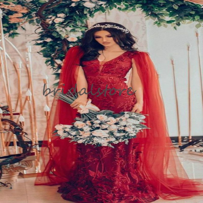 red boho wedding dress