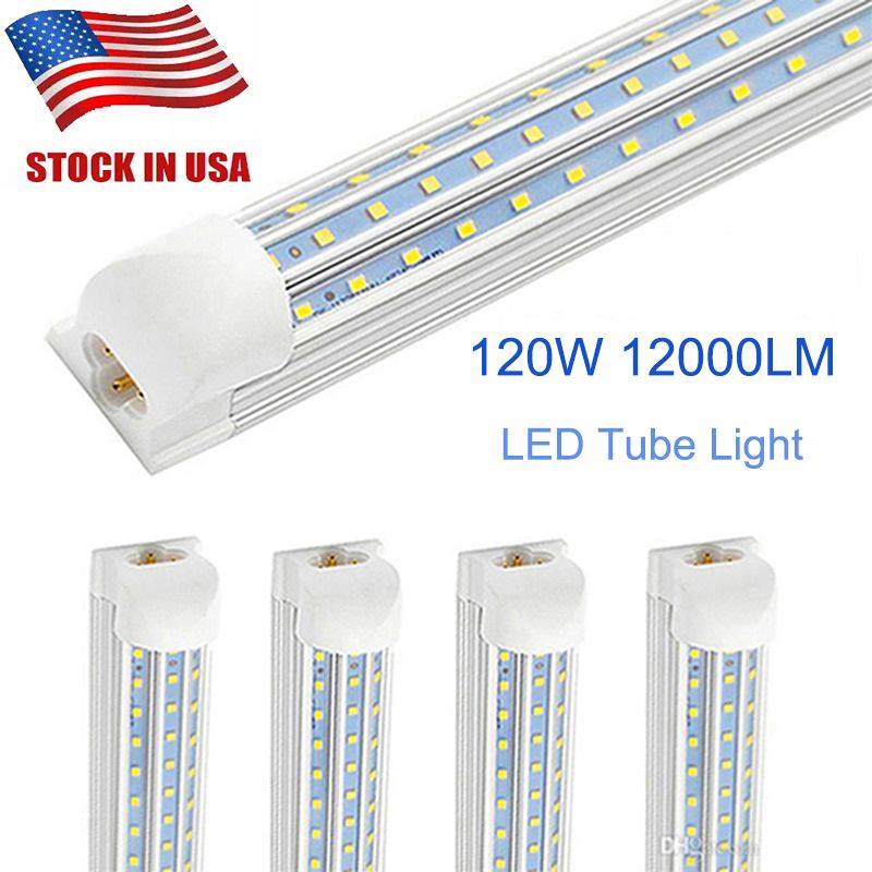 T8 Integrated 8 Feet 120 Watt D Shaped 300 Degrees Viewing Angle 6000K