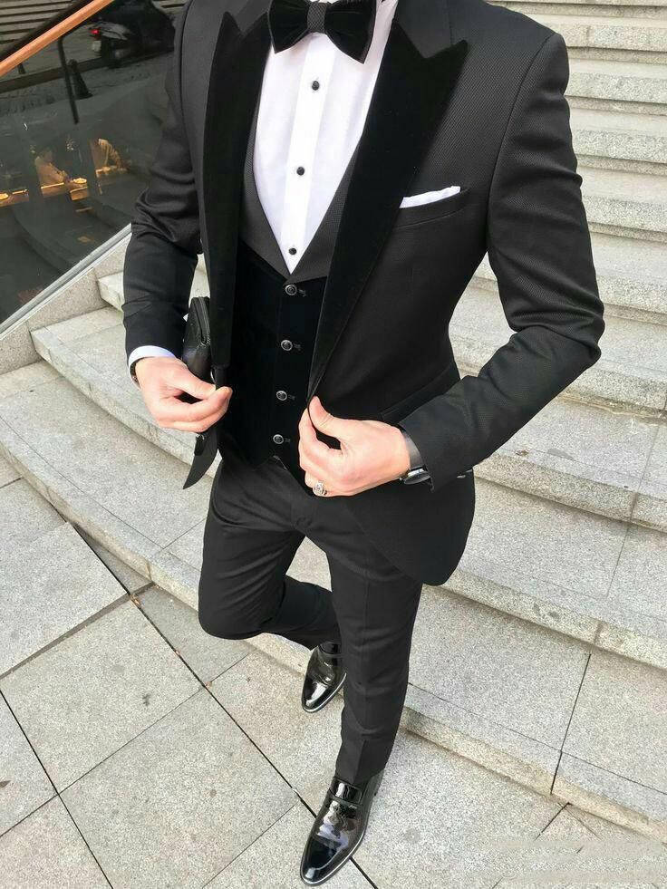 2019 Smoking Da Sposo Nero Di Design Abiti Da Uomo Uomo Blazer Da Uomo Con  Risvolto A Punta Velevt Giacca + Pantaloni + Gilet Abiti Da Sera Da Ballo Da  75,42 € | DHgate Italy