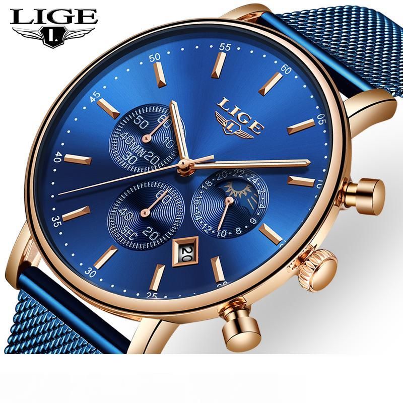 lige fashion mens watches