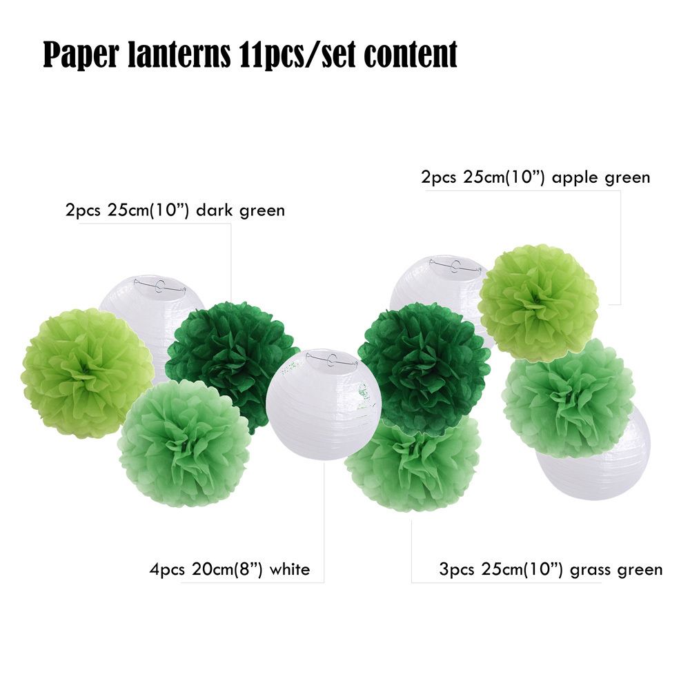 Deko Pom Pom f/ür Haus Garten Hochzeit und Party 25cm apfelgr/ün