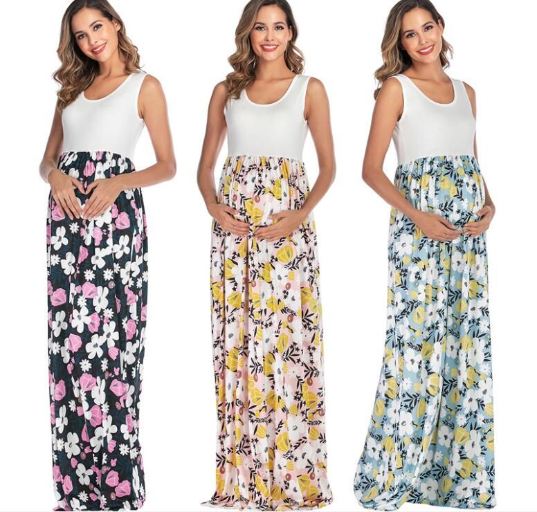 2019 Vestidos de maternidad para mujeres embarazadas de verano Playa Vestido de embarazo sin
