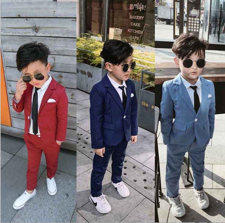 Ropa para niños de Corea del estilo del caballero de la boda Niños partido
