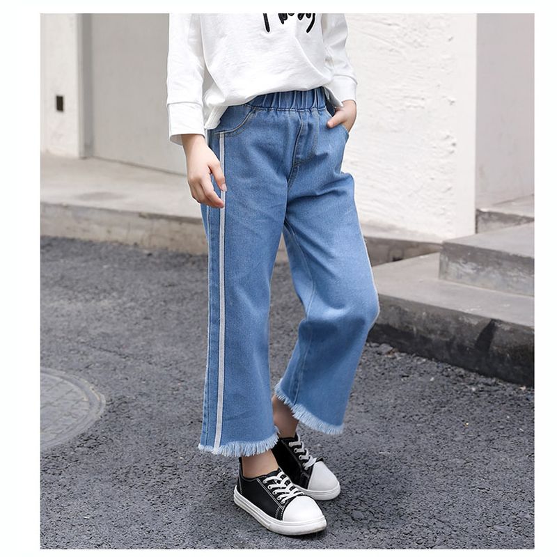 Moda Loose Girls Jeans Pantalones anchos cintura alta Pantalones de adolescentes Pantalones ultra anchos Pantalones para niños Ropa para niños