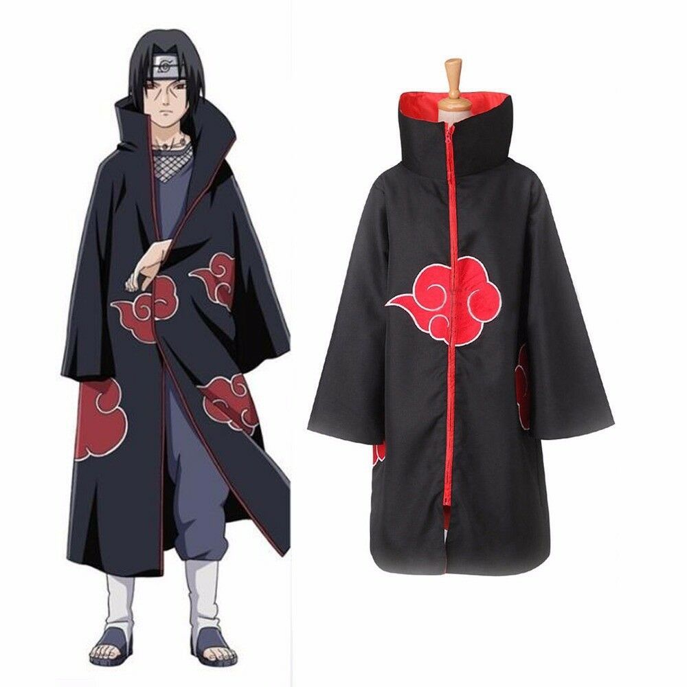 Akatsuki Itachi Uchiha Robe Cloak Coat Anime Hokage Halloween Cosplay Costume Under 50 From