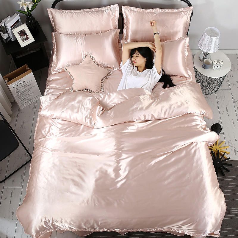 pure satin silk bedding set 