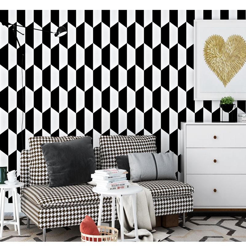 Black & white geometric wall patterns