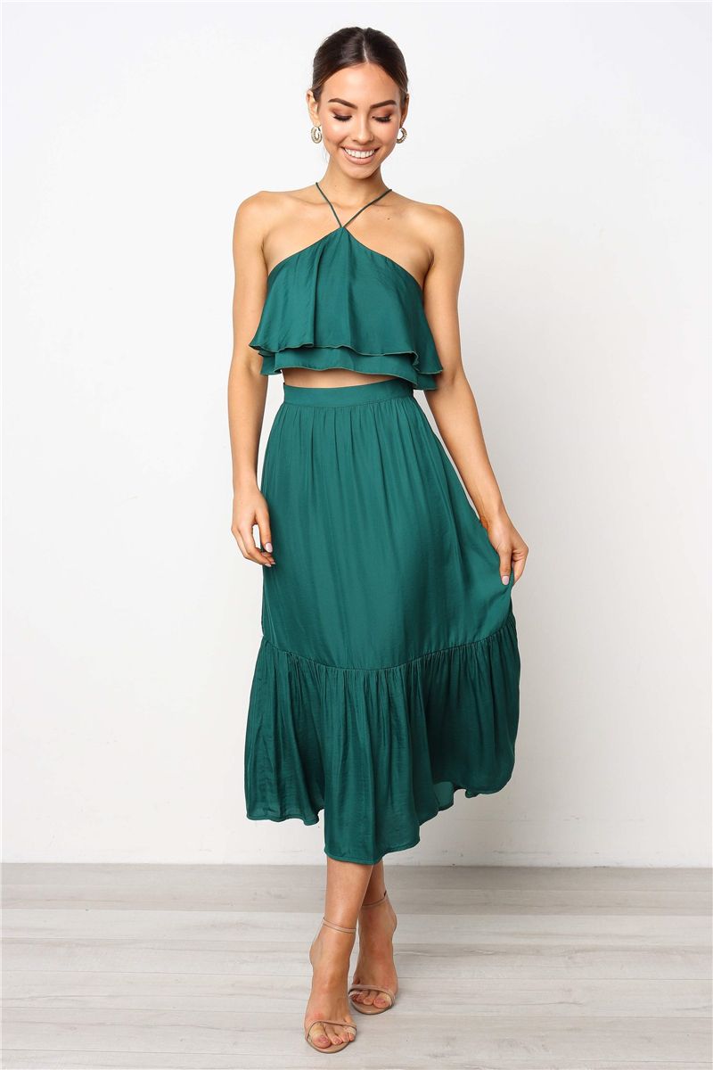 maxi skirt with halter top