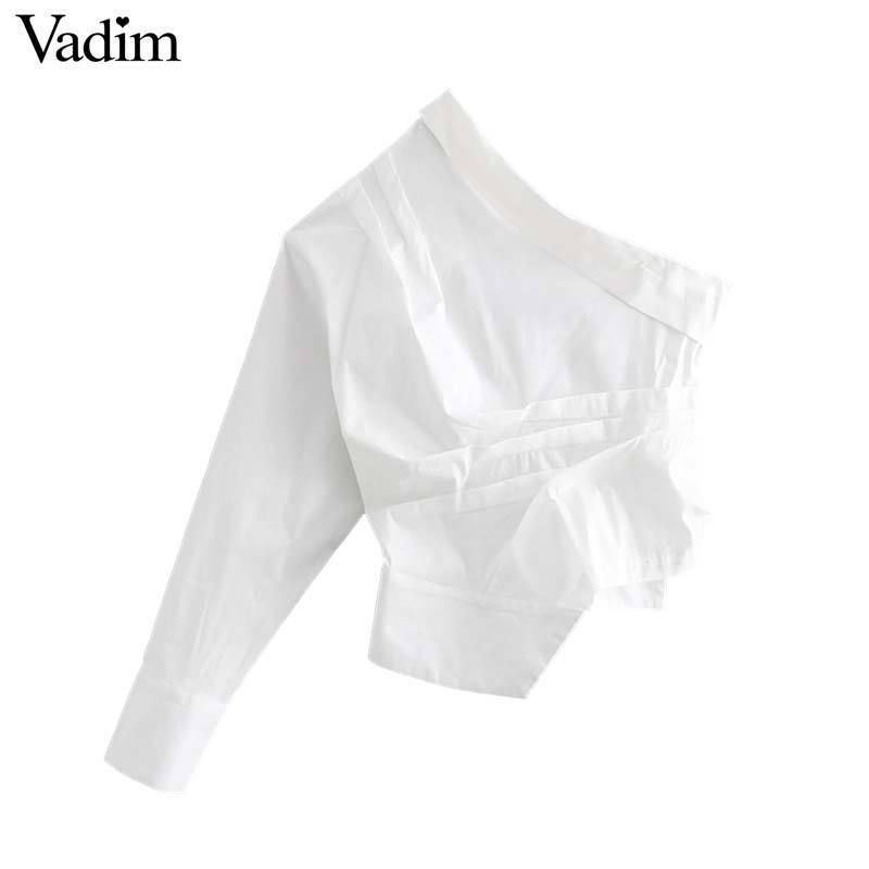 White blouse one shoulder Clearance