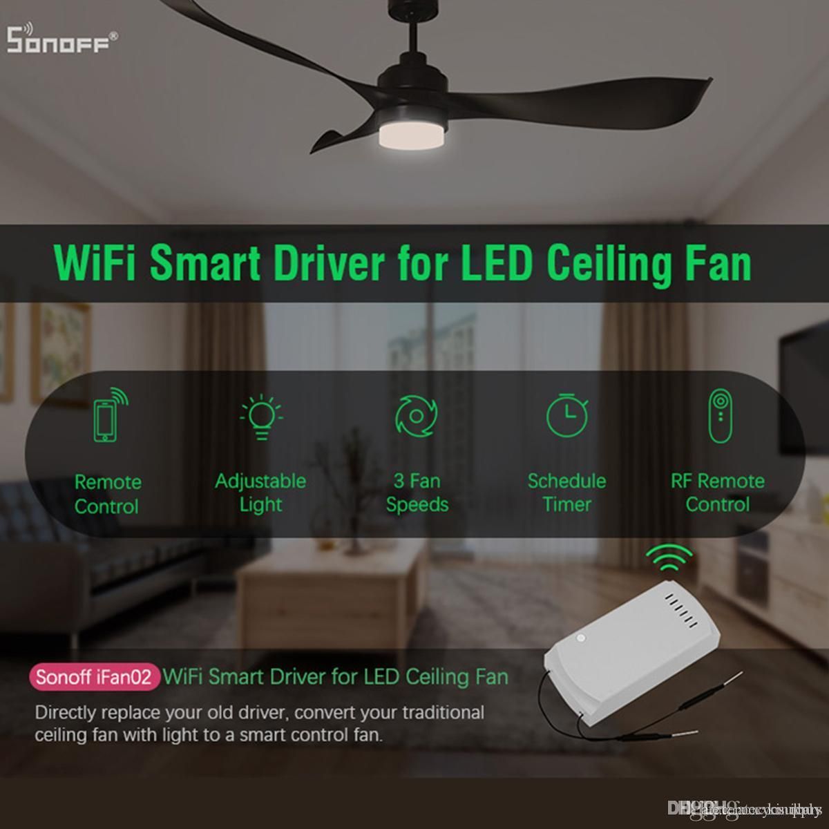 2019 2019 Sonoff Ifan02 Ceiling Fan Controller Wifi Smart Ceiling