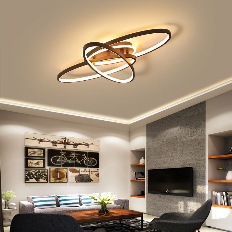 compre nueva llegada blancos marrones modernas lamparas de techo led para accesorios de iluminacion control de la lampara de techo a distancia salon