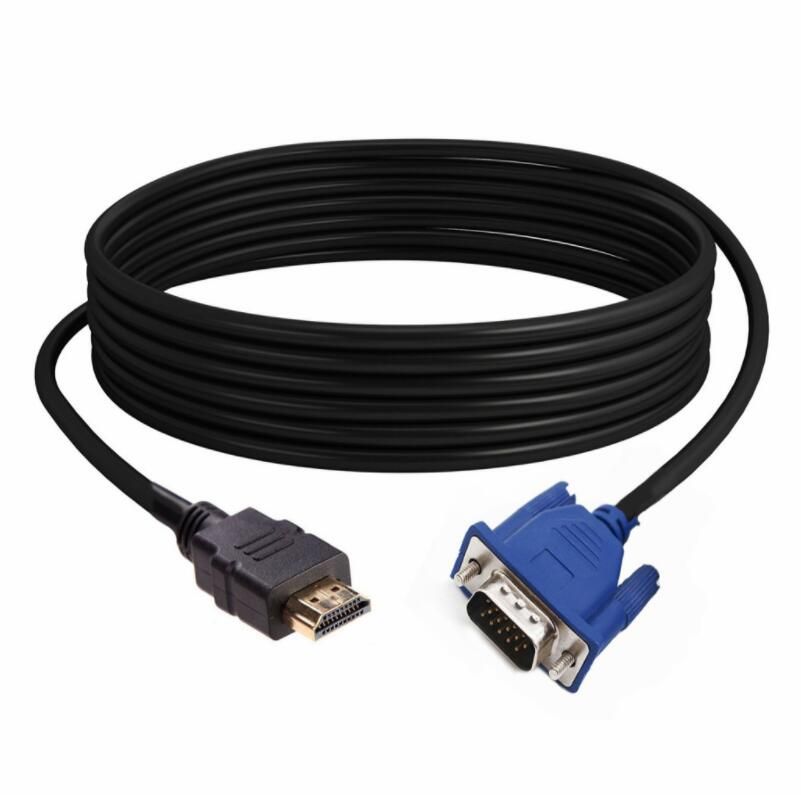 maceta Integral cristiandad 1.8M 6ft HDMI macho a VGA macho Cable de transferencia Video HDTV  Convertidor Adaptador Cable