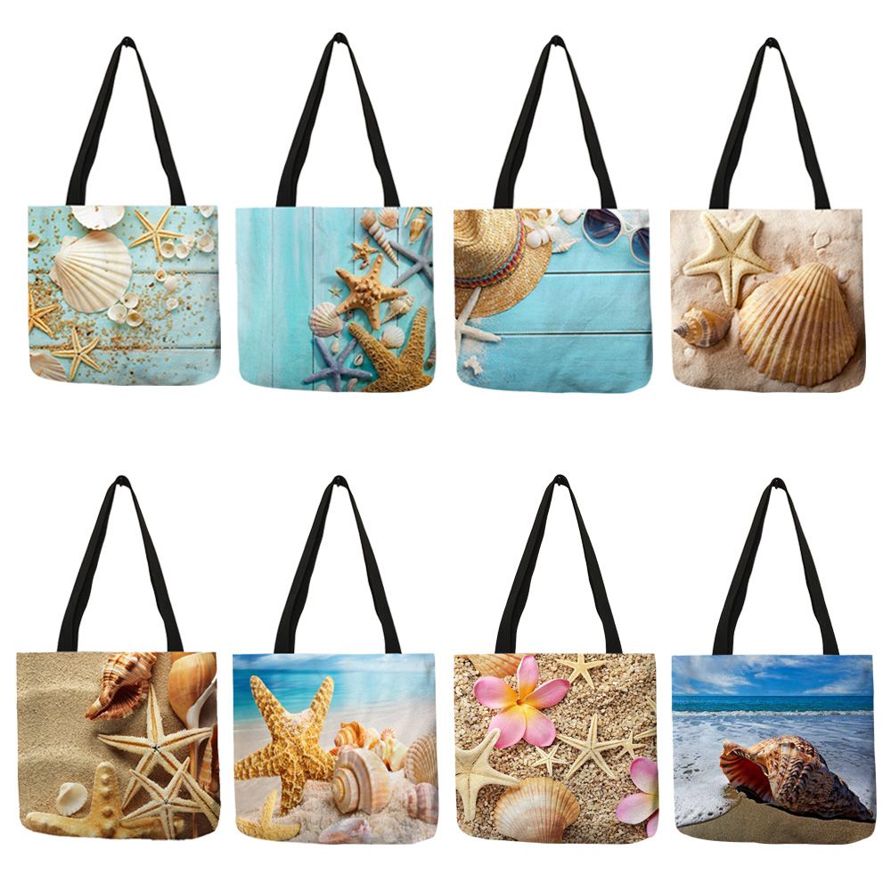 Gym Bag Sea Beach Sand Starfish Shell Duffle Bag Large Sport Travel Bags for Men Women